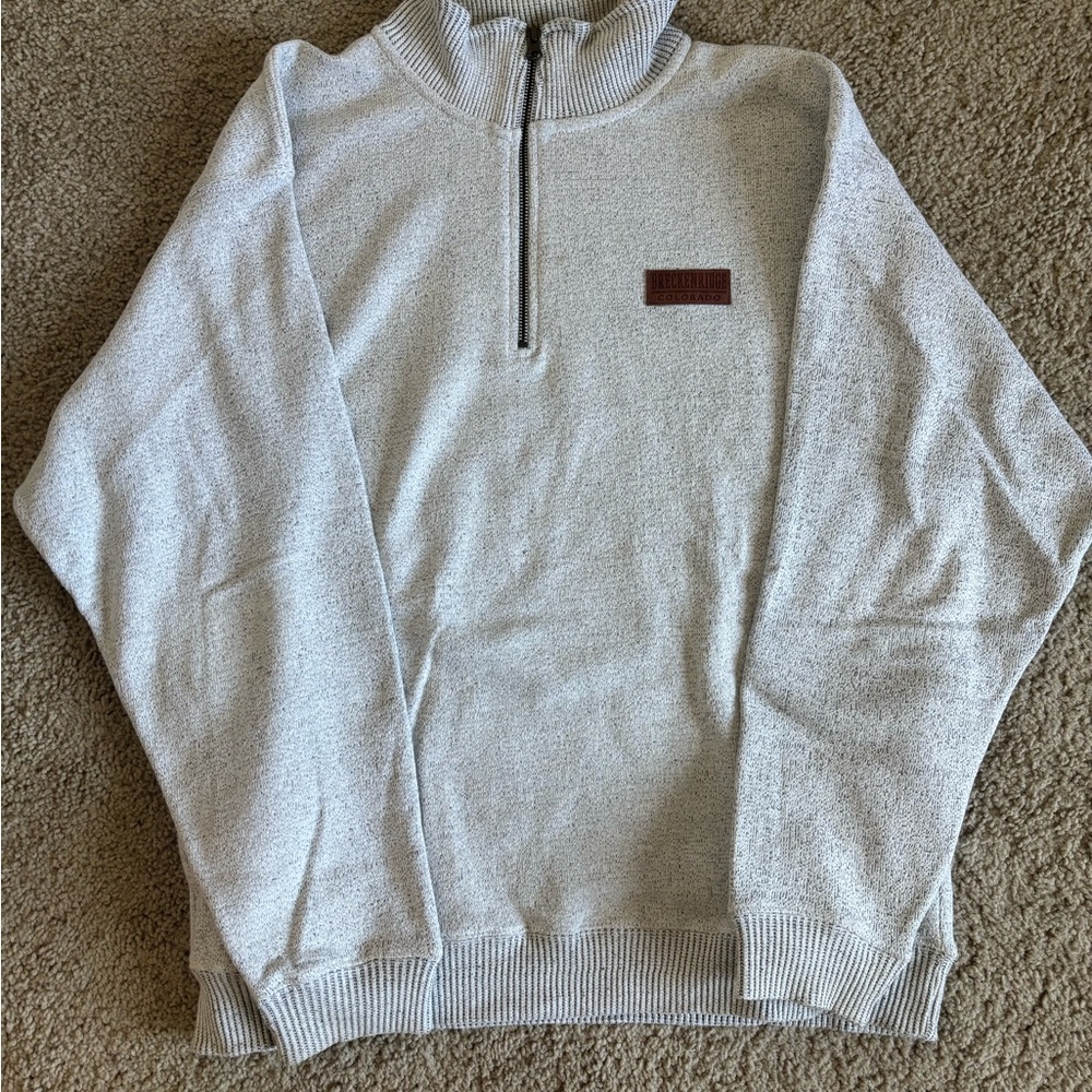 Men's Light Gray Breckenridge Colorado Zip-Up Sweater